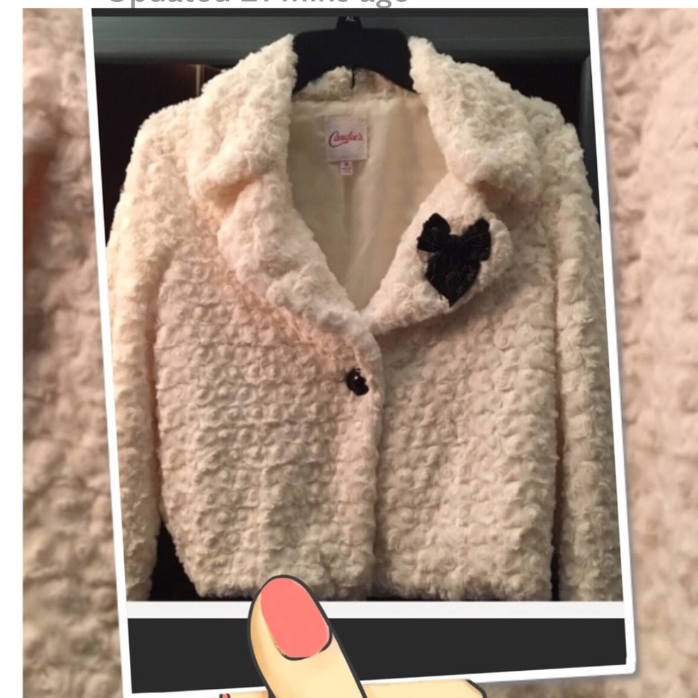 Candies Faux Bolero Jacket/Medium/Pure White
